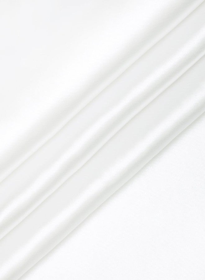 MLMW White Shawl for Women Evening Dressy Satin Winter Formal Shawl Wrap Dresses Extra Long for Winter Wedding Party Bridesmaid Bridal Shower Baby Shower - Image 3